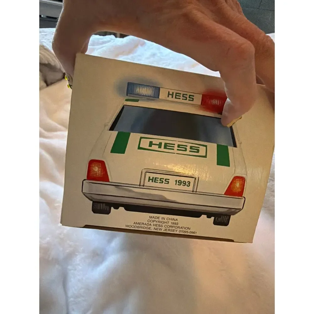 Vintage 1993 Hess Truck Patrol Car Toy Dual Siren Flashing Lights w/Original Box